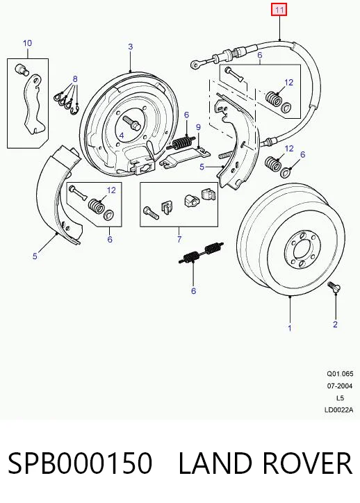 Задний трос ручника Britpart SPB000150 цена, от 25.05 USD