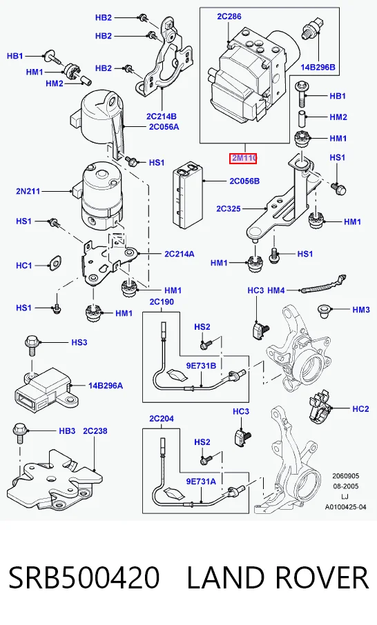 Блок ABS гидравлический на Land Rover Range Rover SPORT I L320