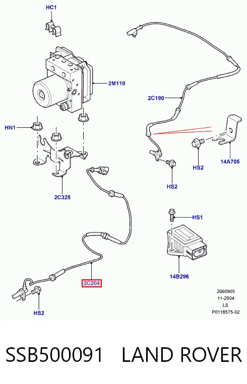 Передний датчик АБС Rover SSB500090 цена, от 18.98 USD