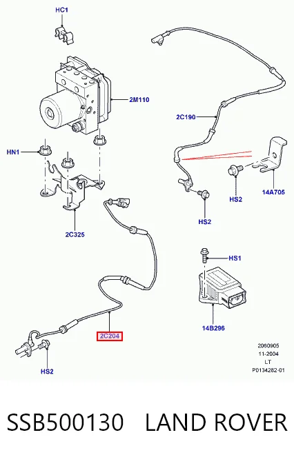 Датчик АБС на Land Rover Range Rover SPORT I L320