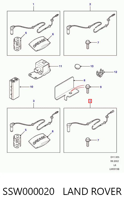 Датчик АБС (ABS) задний Allmakes SSW000020 цена, от 24.39 USD