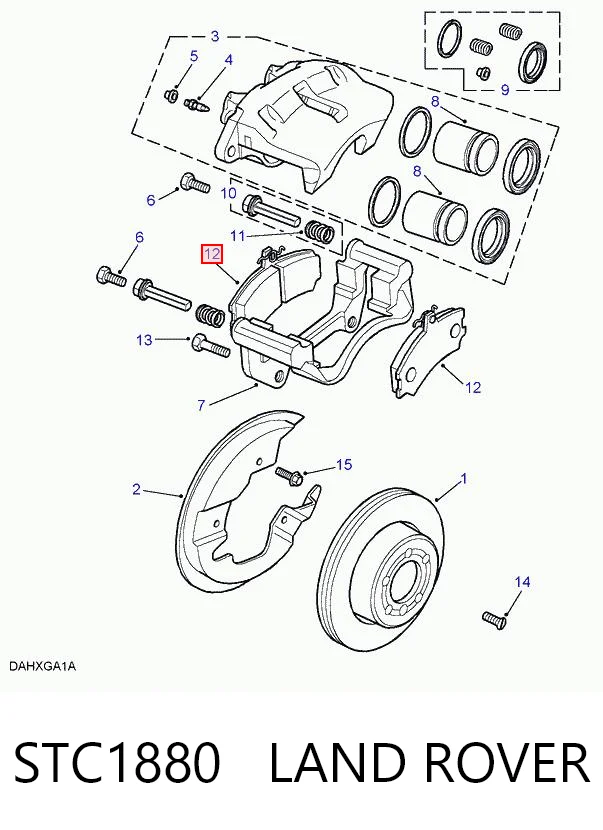 Колодки тормозные передние дисковые LAND ROVER STC1880