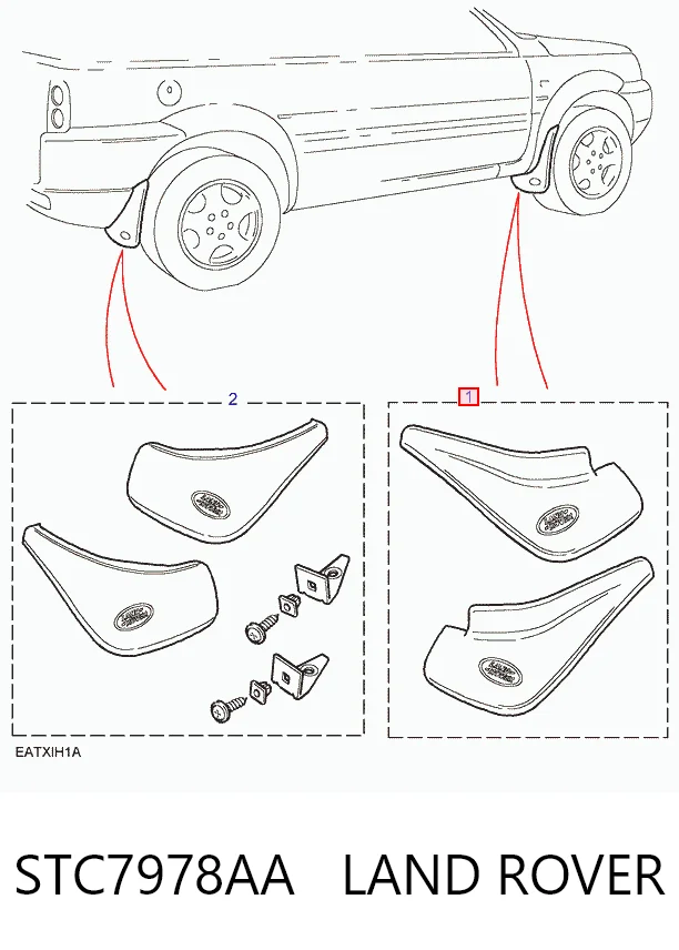 Комплект передних брызговиков на Land Rover Freelander I L314