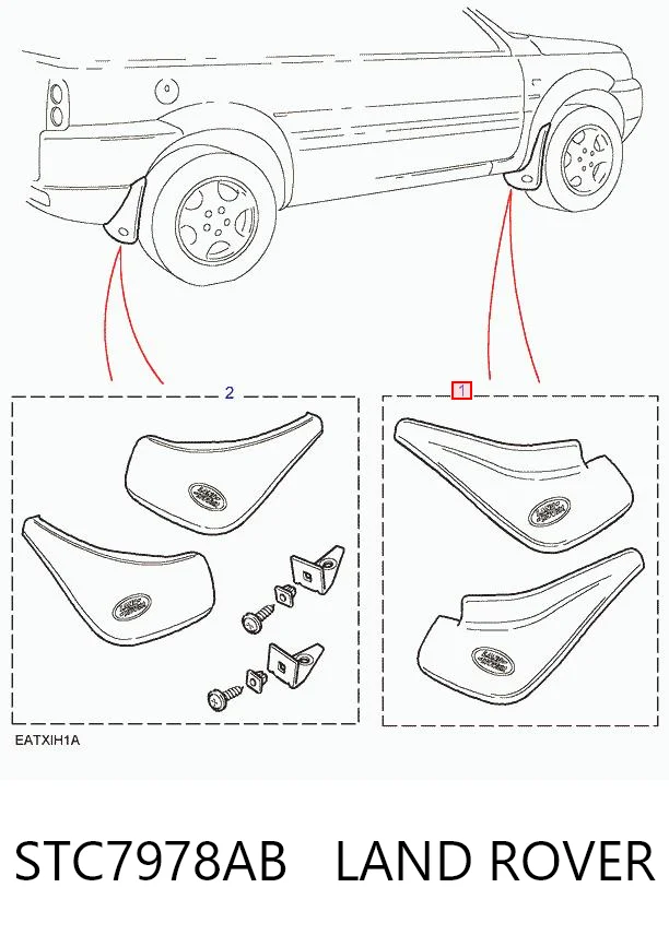 Брызговики передние, комплект Land Rover Freelander I внедорожник (L314) (1997 - 2006) цена, от 44.34 USD