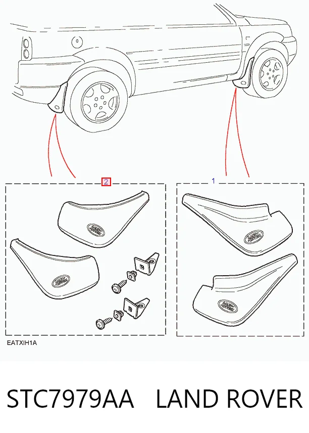 STC7979 Britpart Брызговики задние, комплект