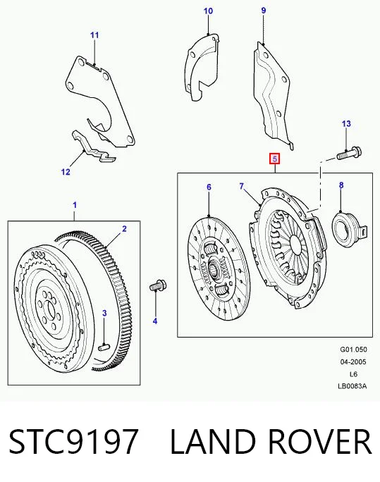 Комплект сцепления LAND ROVER STC9197