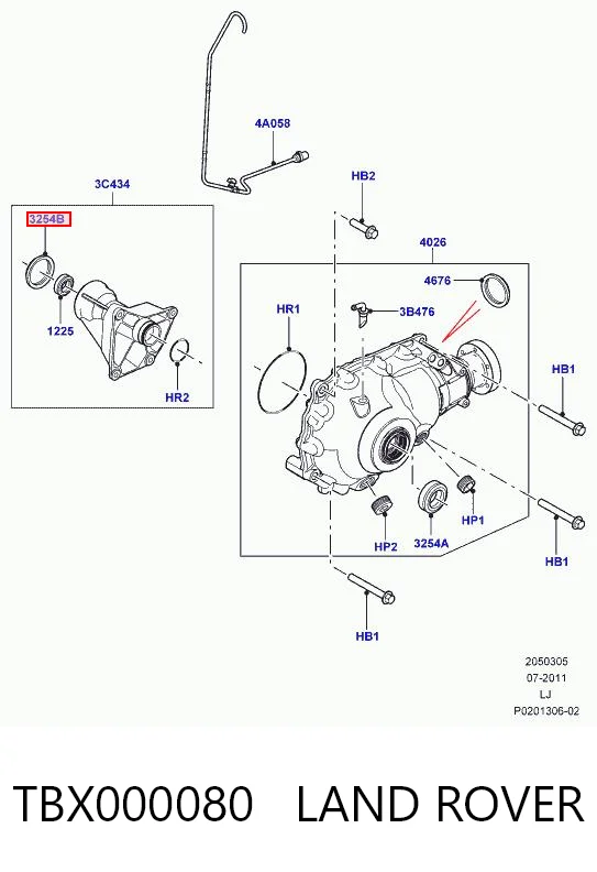 TBX000080 Land Rover Сальник редуктора переднего моста