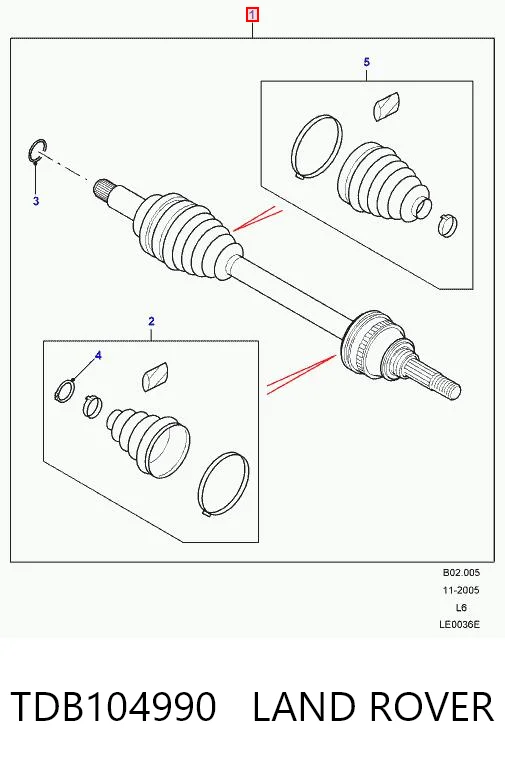 BB1360 Posterparts Полуось передняя левая