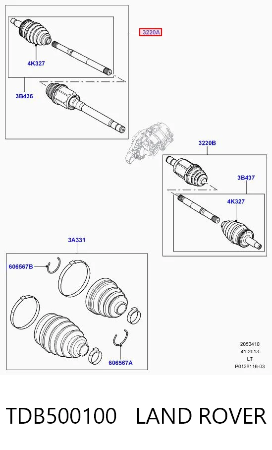 Правая полуось 5H227A684CA Land Rover