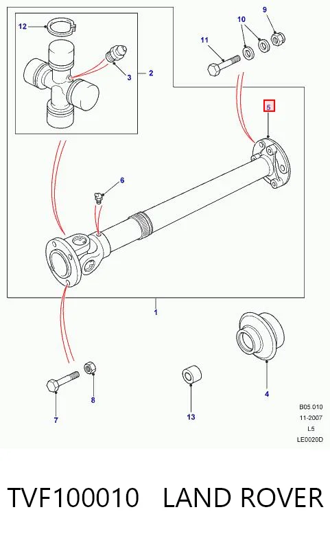 TVF100010 Land Rover Муфта кардана эластичная задняя