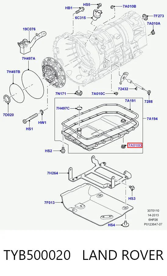 TYB500020 Land Rover Пробка поддона АКПП