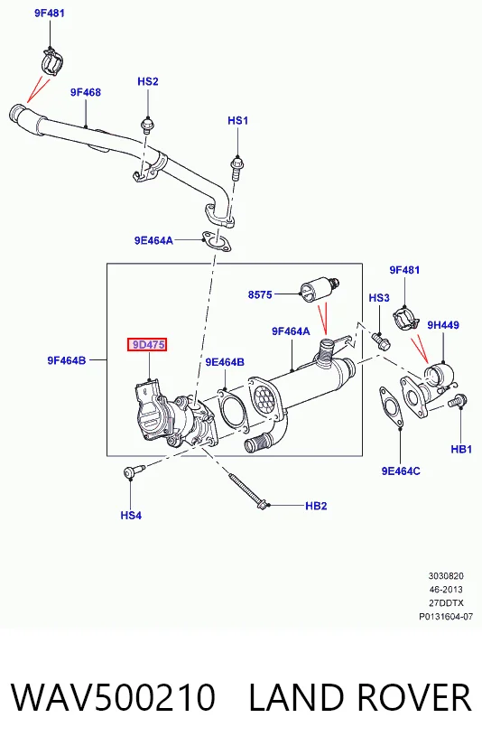 Купить LR018465 Britpart Клапан EGR системы рециркуляции отработавших газов