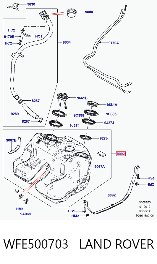 Бак топливный на Land Rover Range Rover III L322