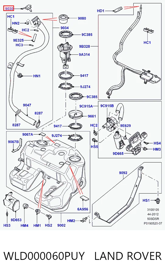 WLD500220 Rover Крышка топливного Бака