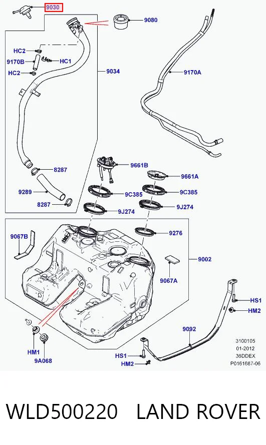 Крышка бензобака WLD500220 Rover