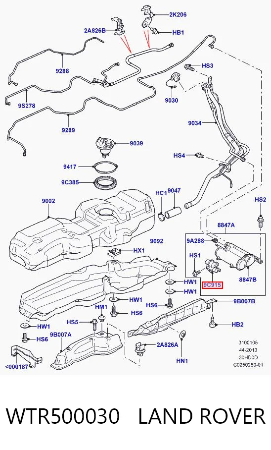 WTR500030 Land Rover Клапан абсорбера
