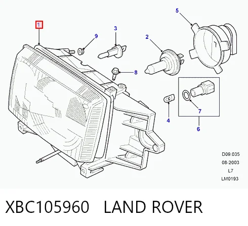 Фара передняя правая на Land Rover Range Rover II LP, P38A
