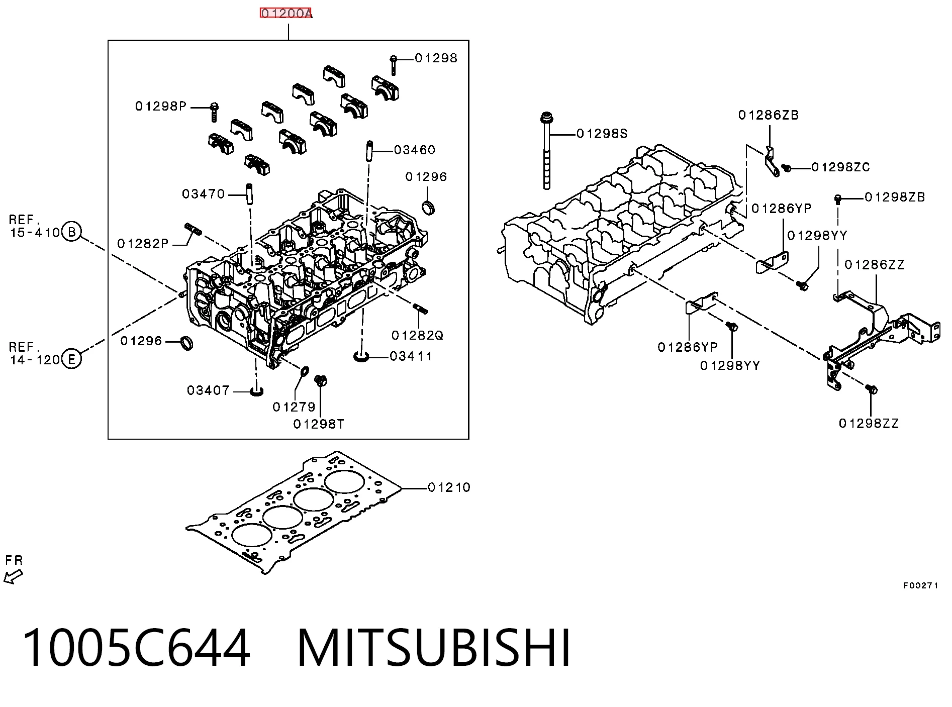 1005C644 Mitsubishi Головка блока цилиндров