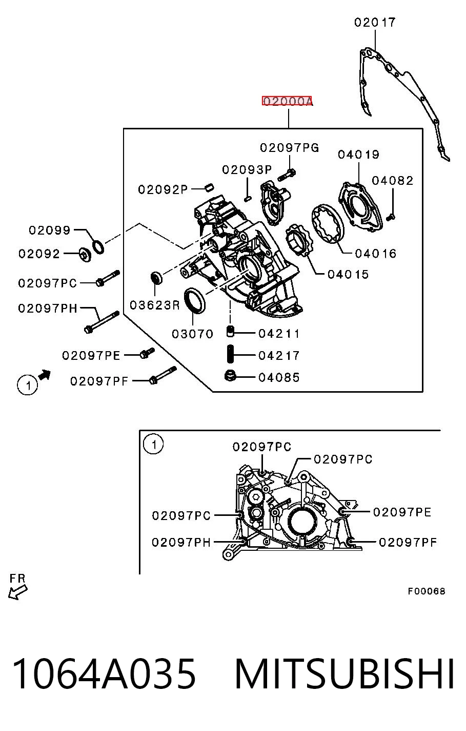 Помпа масляная Chrysler 1064A035 цена, от 116.82 USD