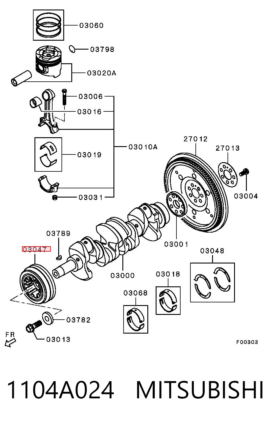 Шкив коленвала (демпфер) Mitsubishi Pajero IV SHORT внедорожник (V80) (2006 - 2013) цена, от 65.46 USD