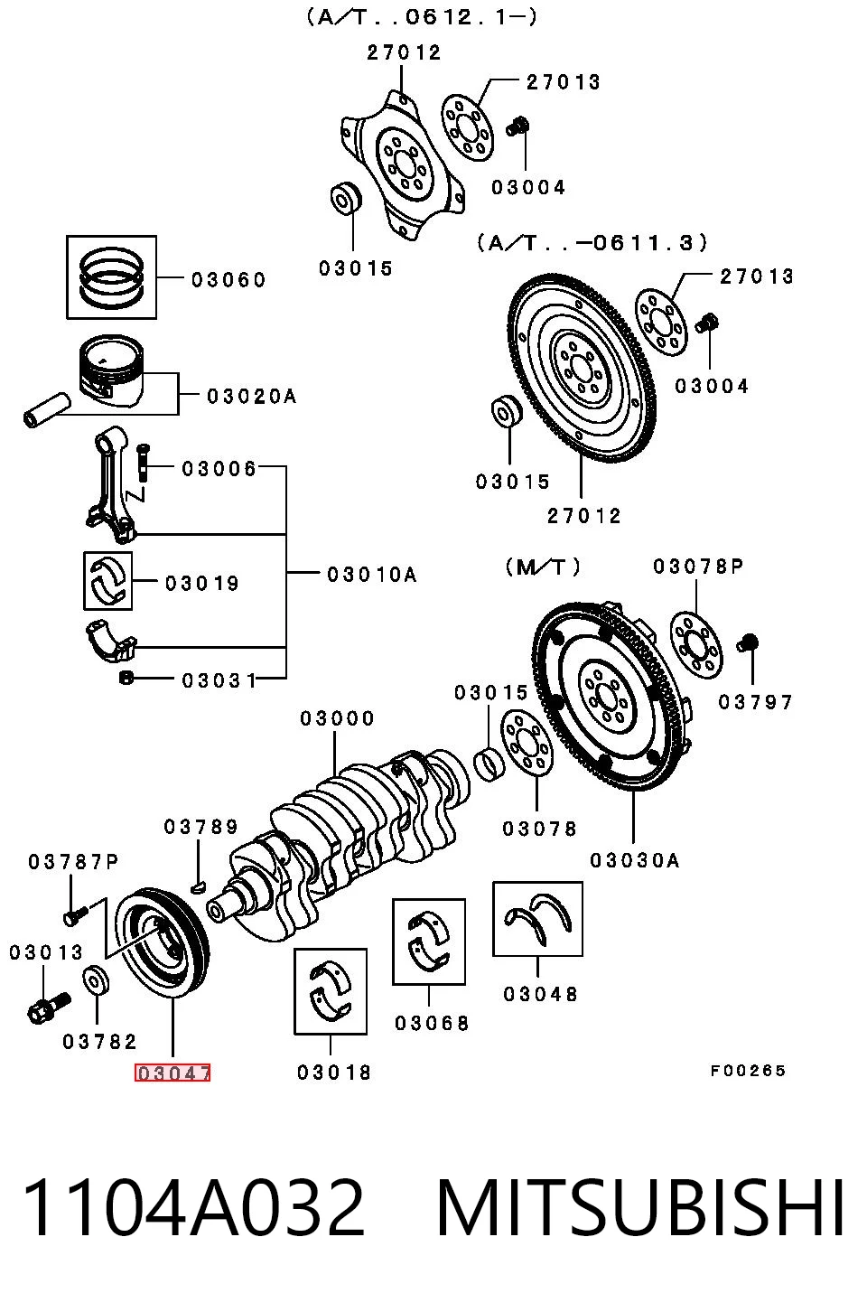 Шкив коленвала (демпфер) Mitsubishi Outlander I внедорожник (CU) (2003 - 2008) цена, от 36.56 USD