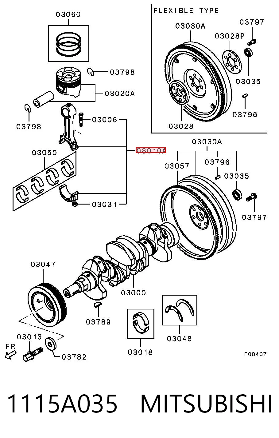 1115A035 Mitsubishi Шатун двигателя
