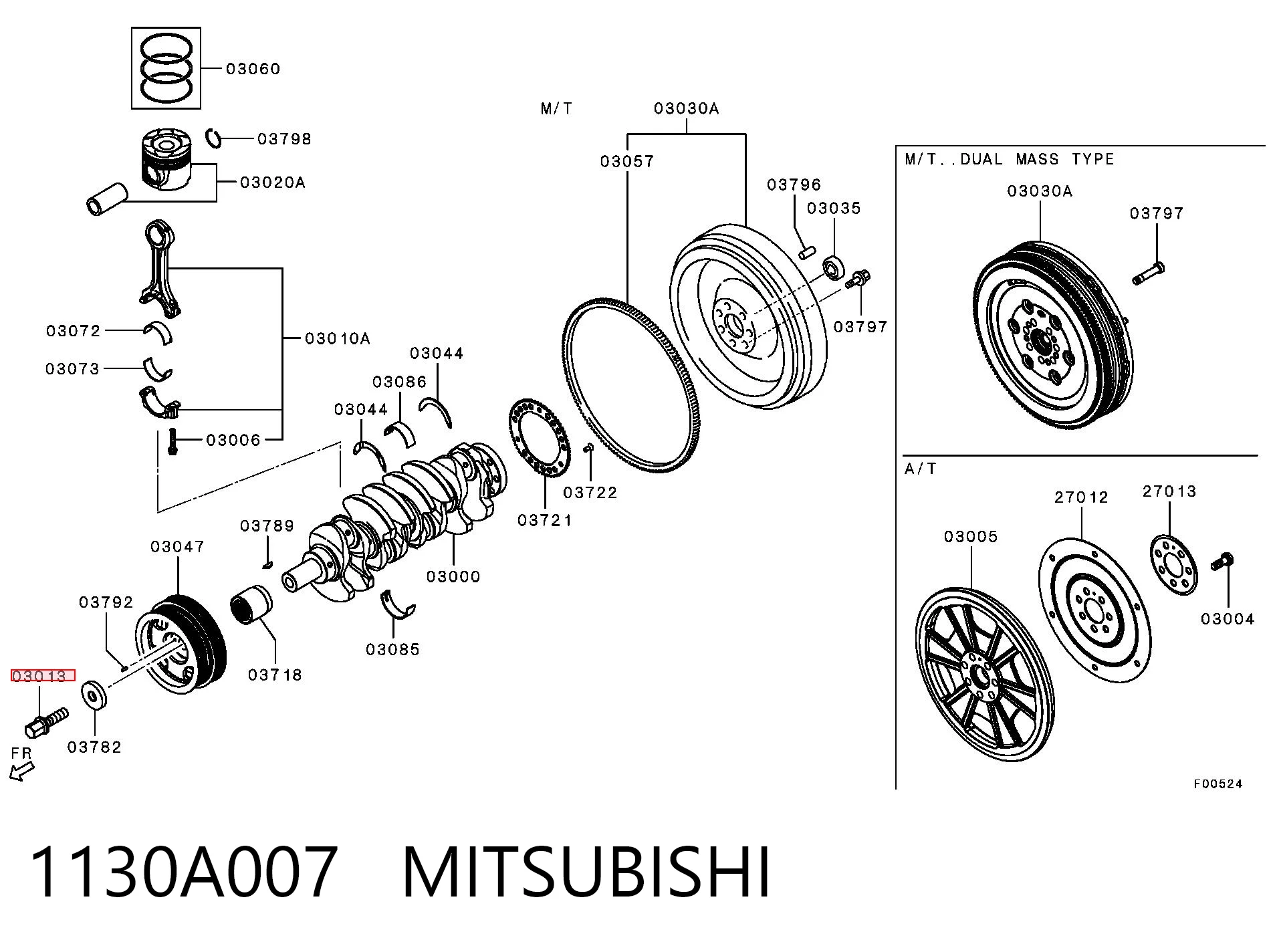 1130A007 Chrysler Болт коленвала