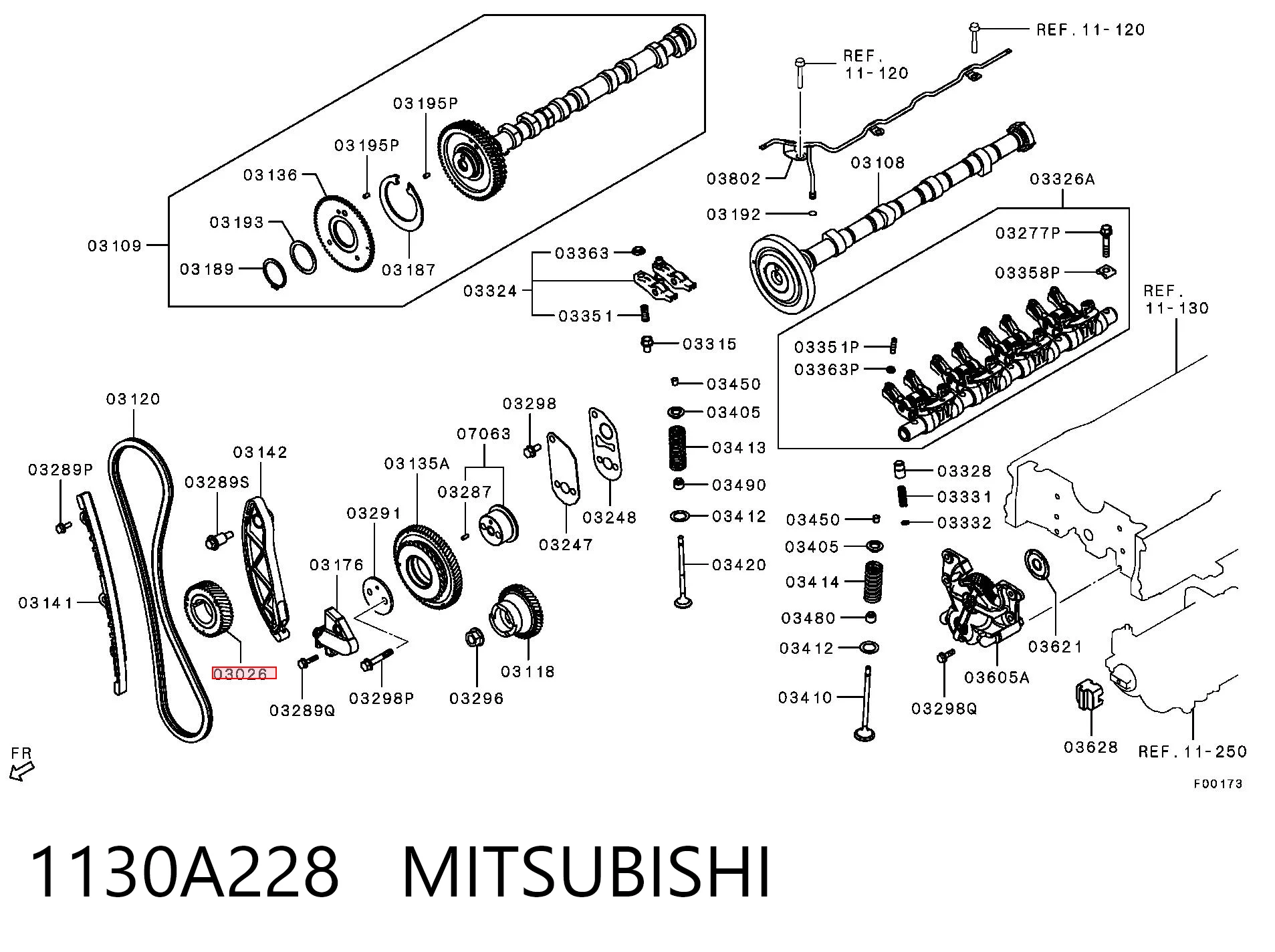 1130A228 Mitsubishi Звезда коленчатого вала