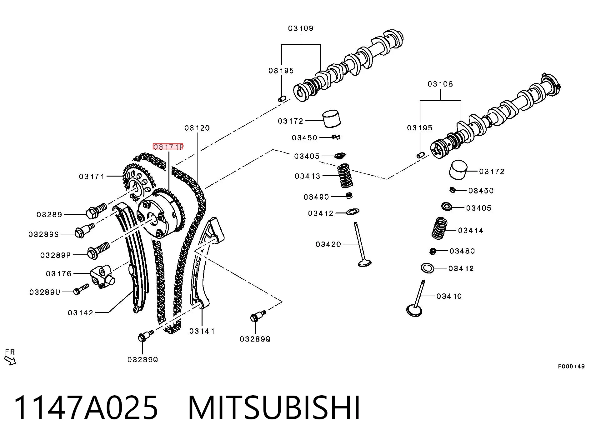 1147A025 Mitsubishi Регулятор фаз газораспределения