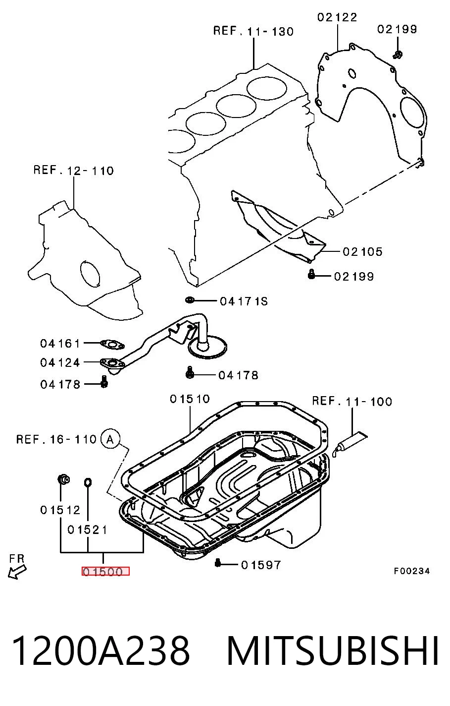 1200A238 Mitsubishi Картер масляный