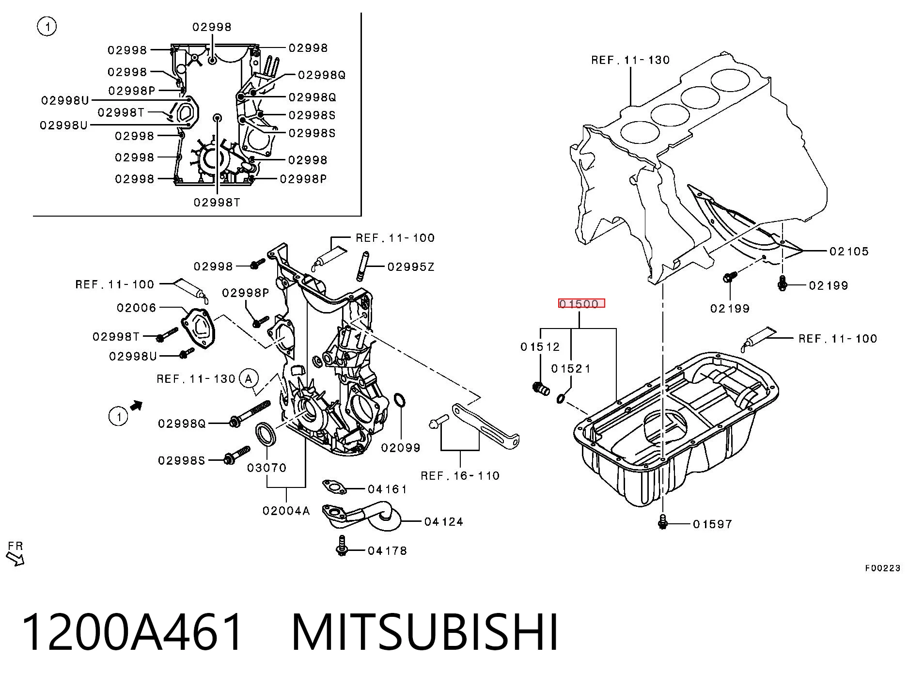 Картер масляный на Mitsubishi Colt VI Z3A