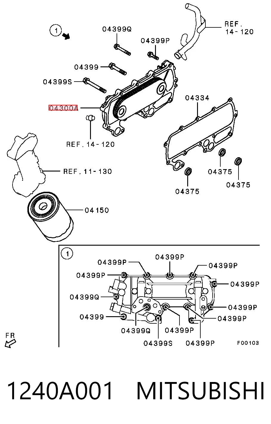 1240A001 Mitsubishi Радиатор АКПП