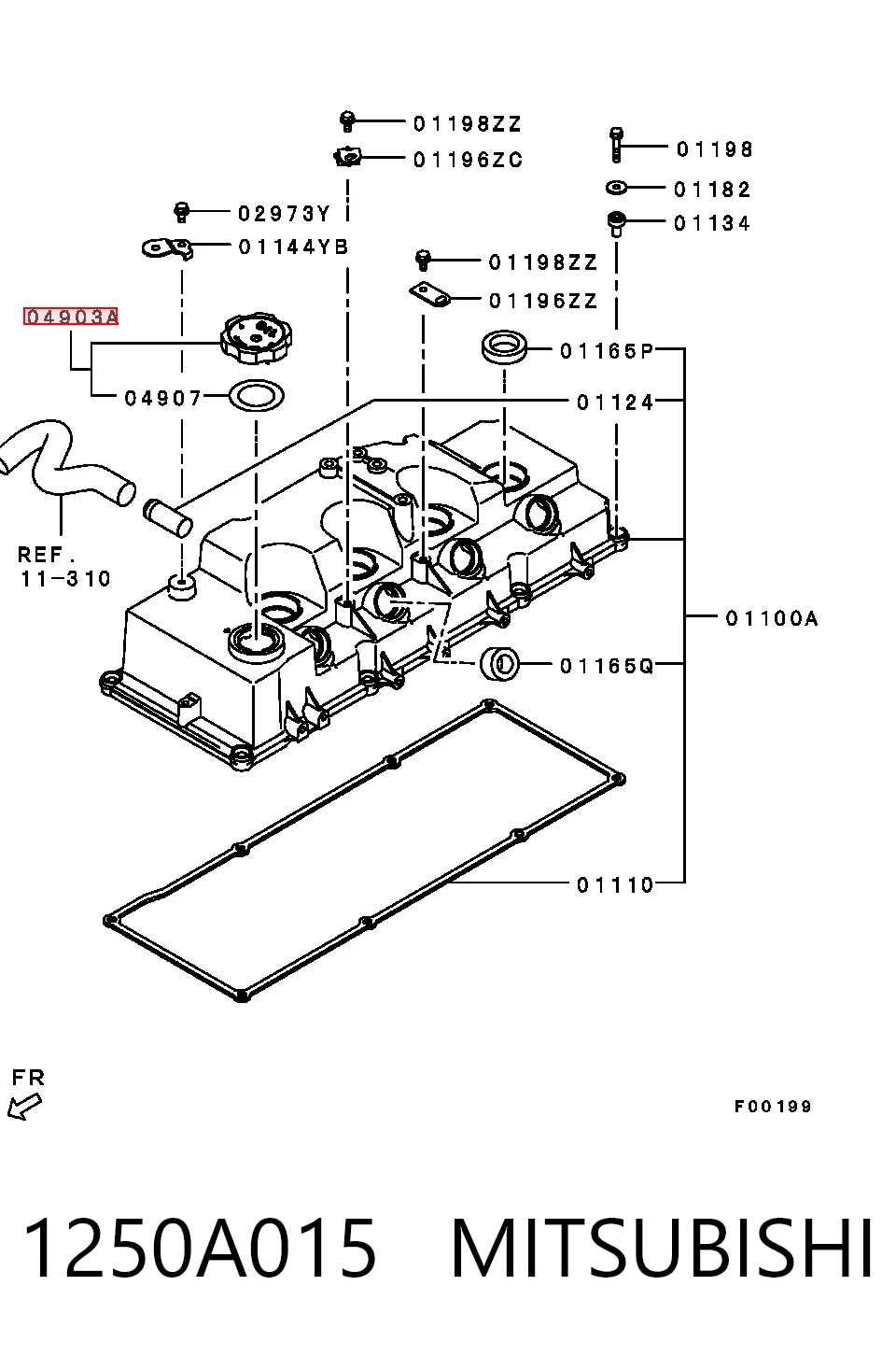 1250A015 Mitsubishi Крышка масляной горловины