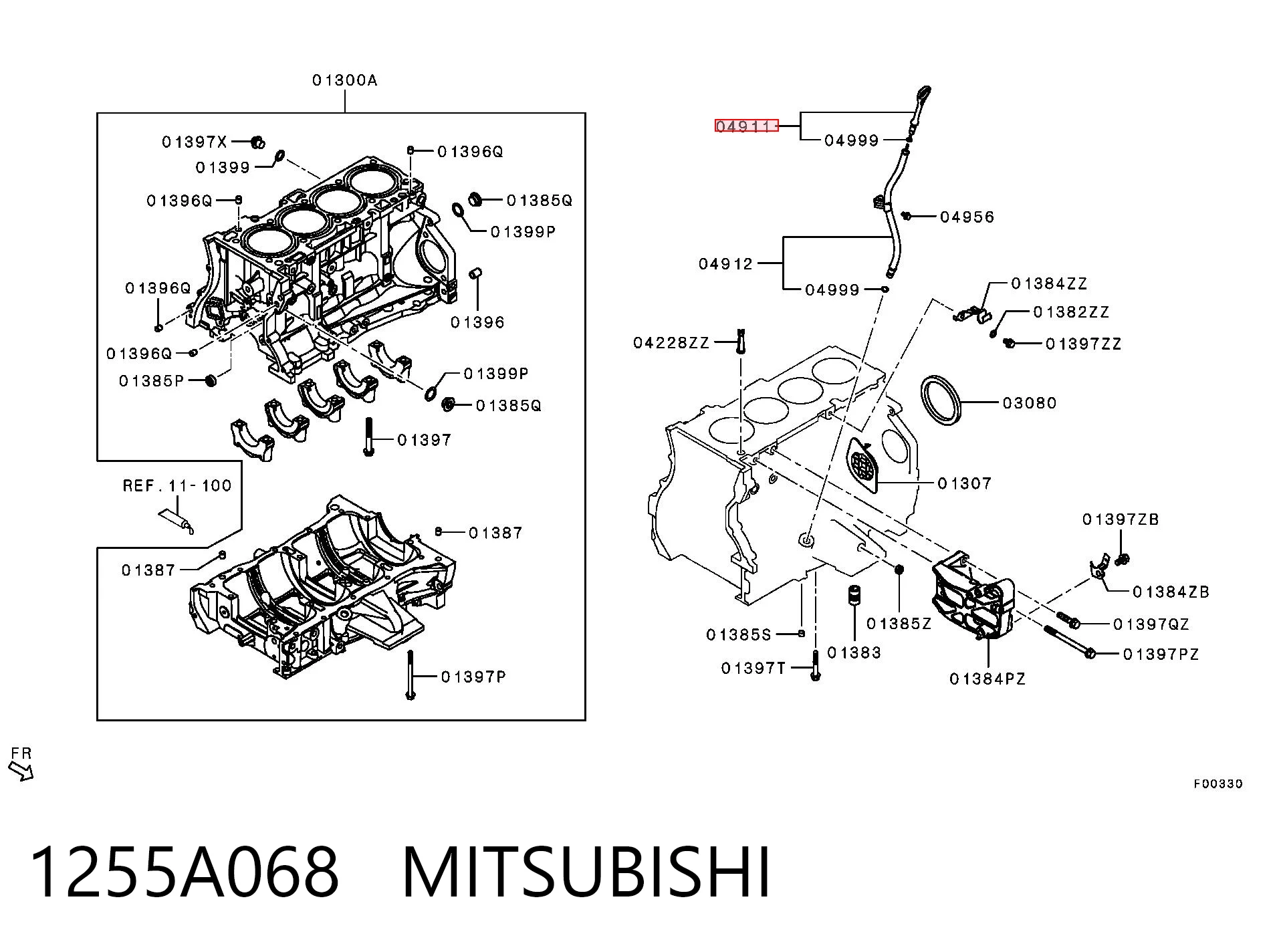 1255A068 Mitsubishi Щуп уровня масла