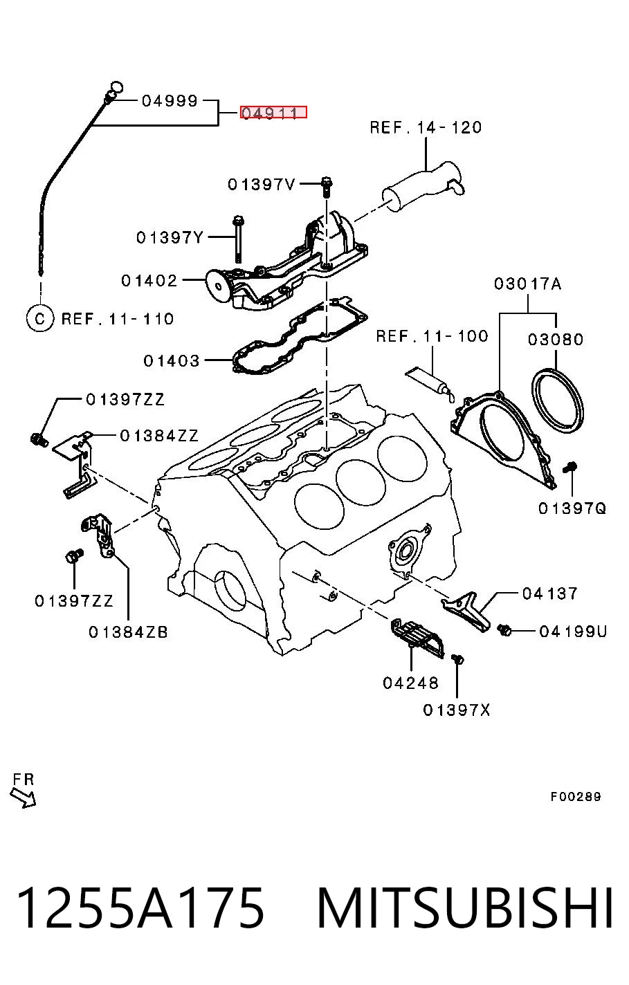 1255A175 Mitsubishi Щуп уровня масла