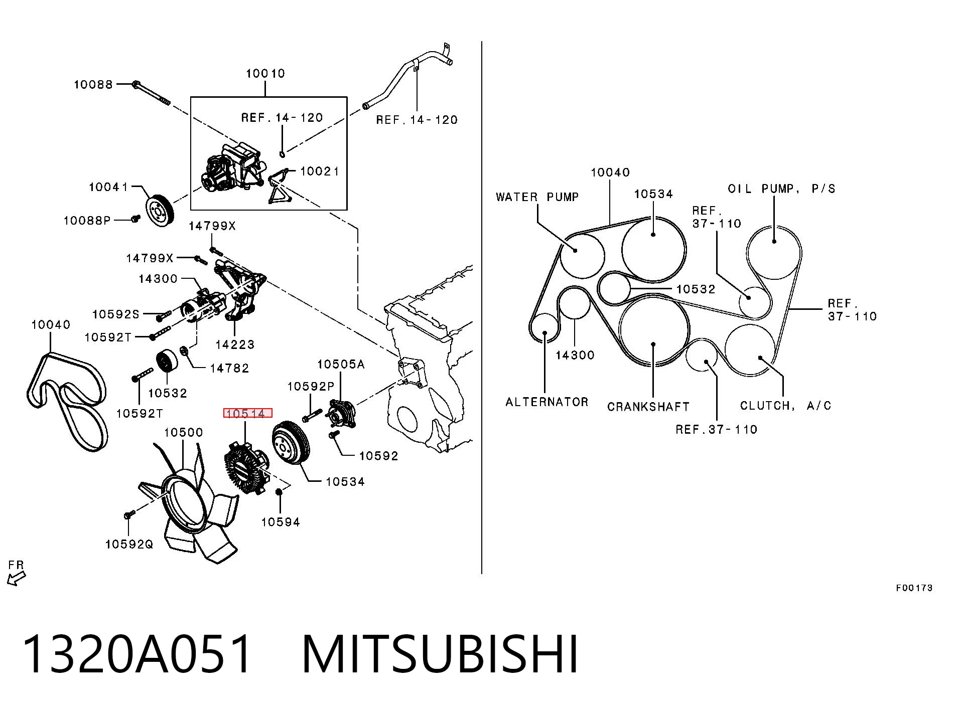 1320A051 Mitsubishi Гидромуфта привода вентилятора
