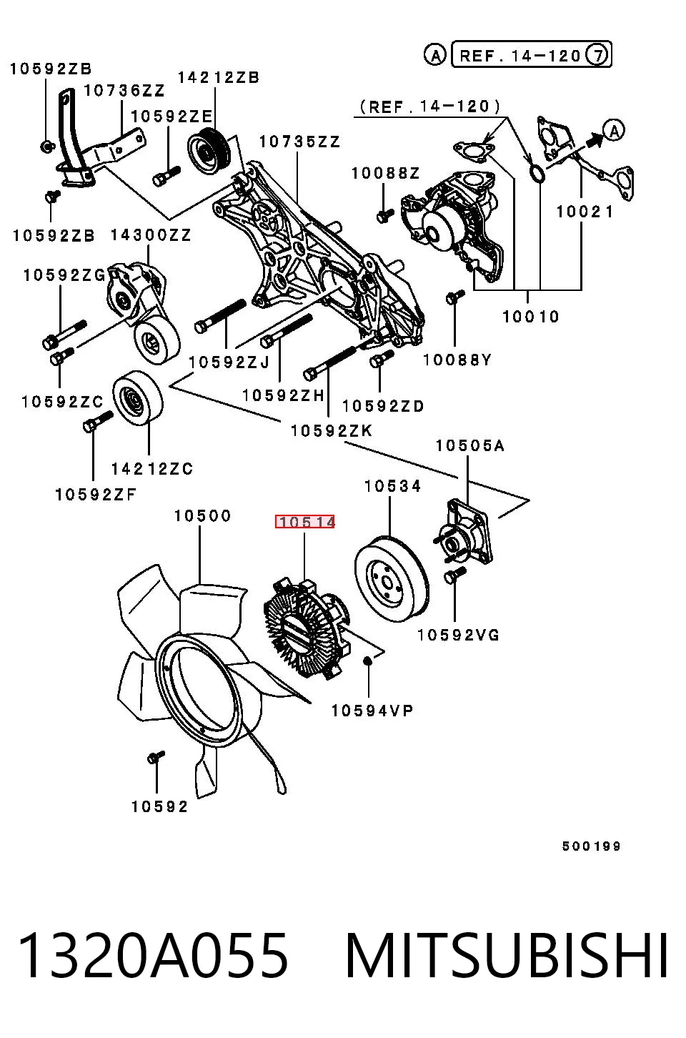 Купить MN176301 Chrysler Муфта вентилятора охлаждения