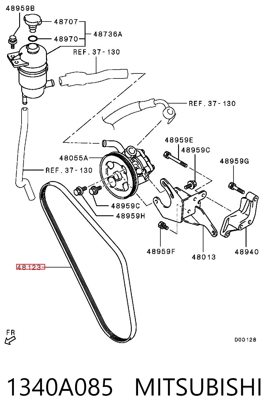1340A085 Mitsubishi Поликлиновый ремень