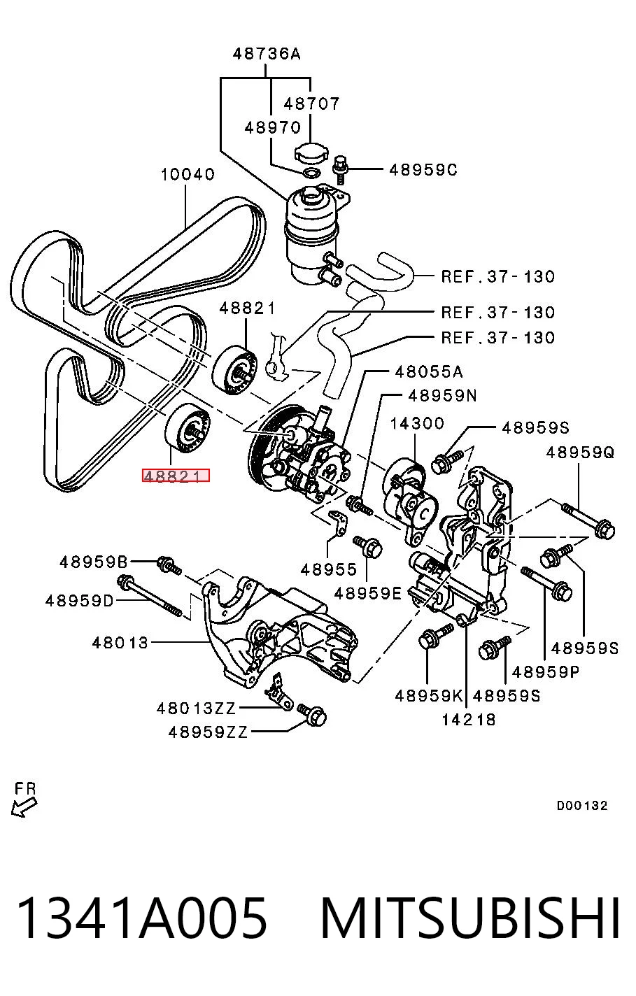 1341A005 Mitsubishi Ролик приводного ремня, паразитный