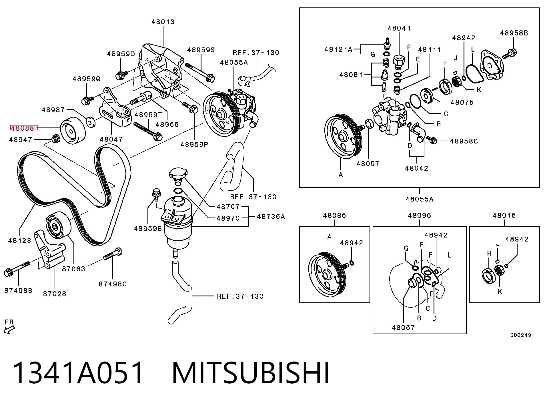 1341A051 Mitsubishi Ролик приводного ремня, паразитный