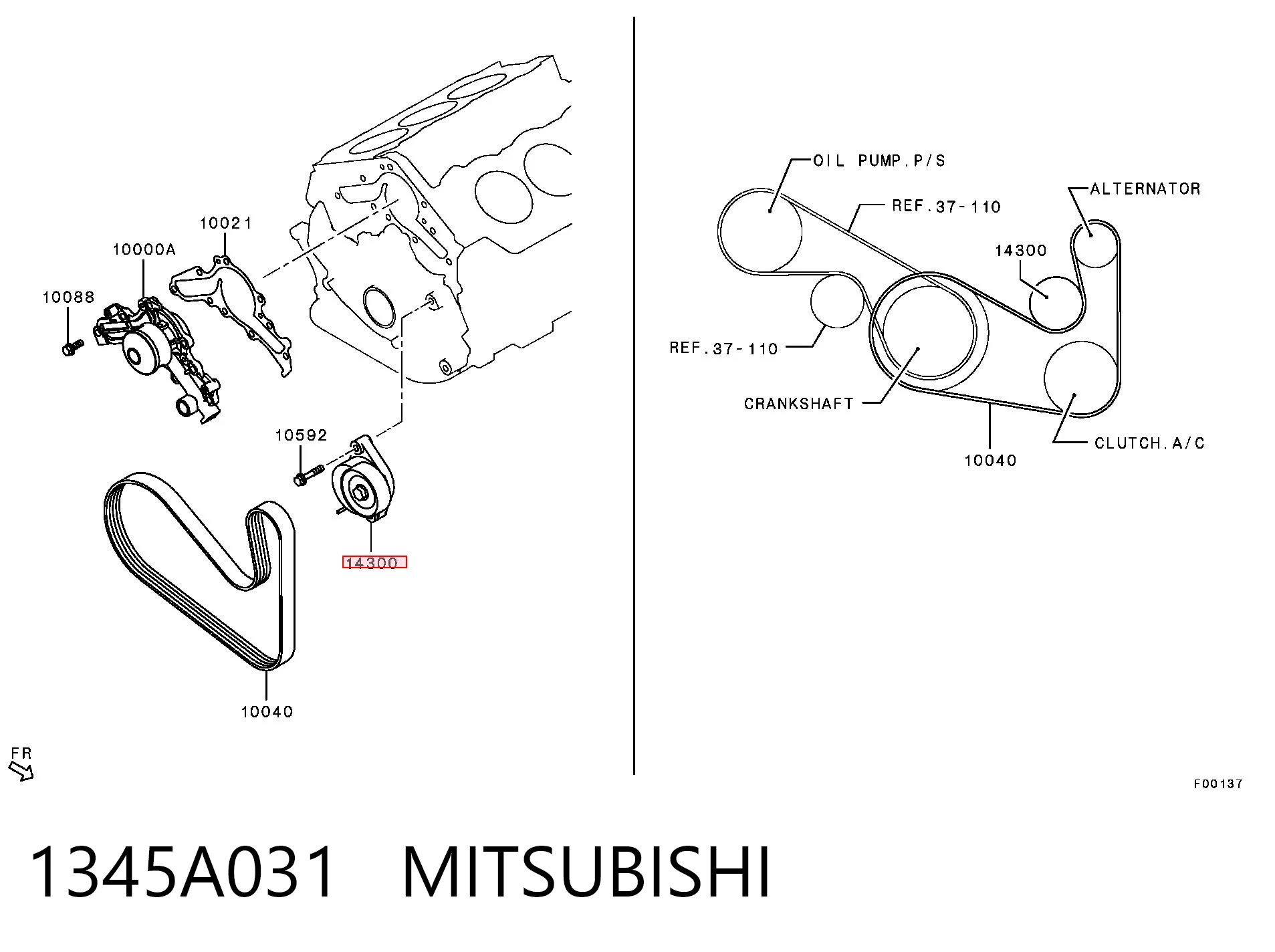 Натяжитель клинового ремня на Mitsubishi Outlander II XL CWW