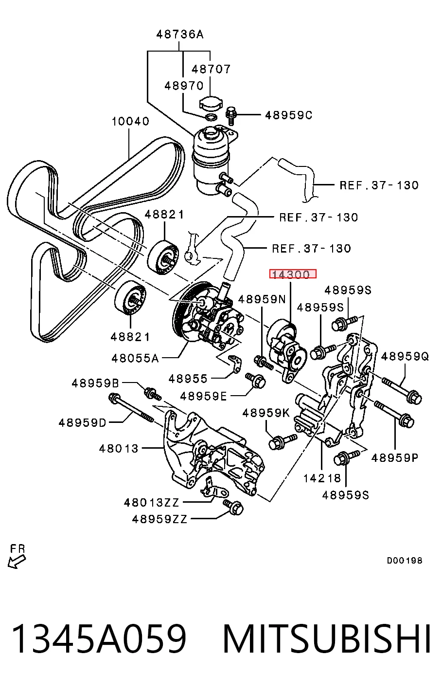 1345A059 Mitsubishi Натяжитель клинового ремня
