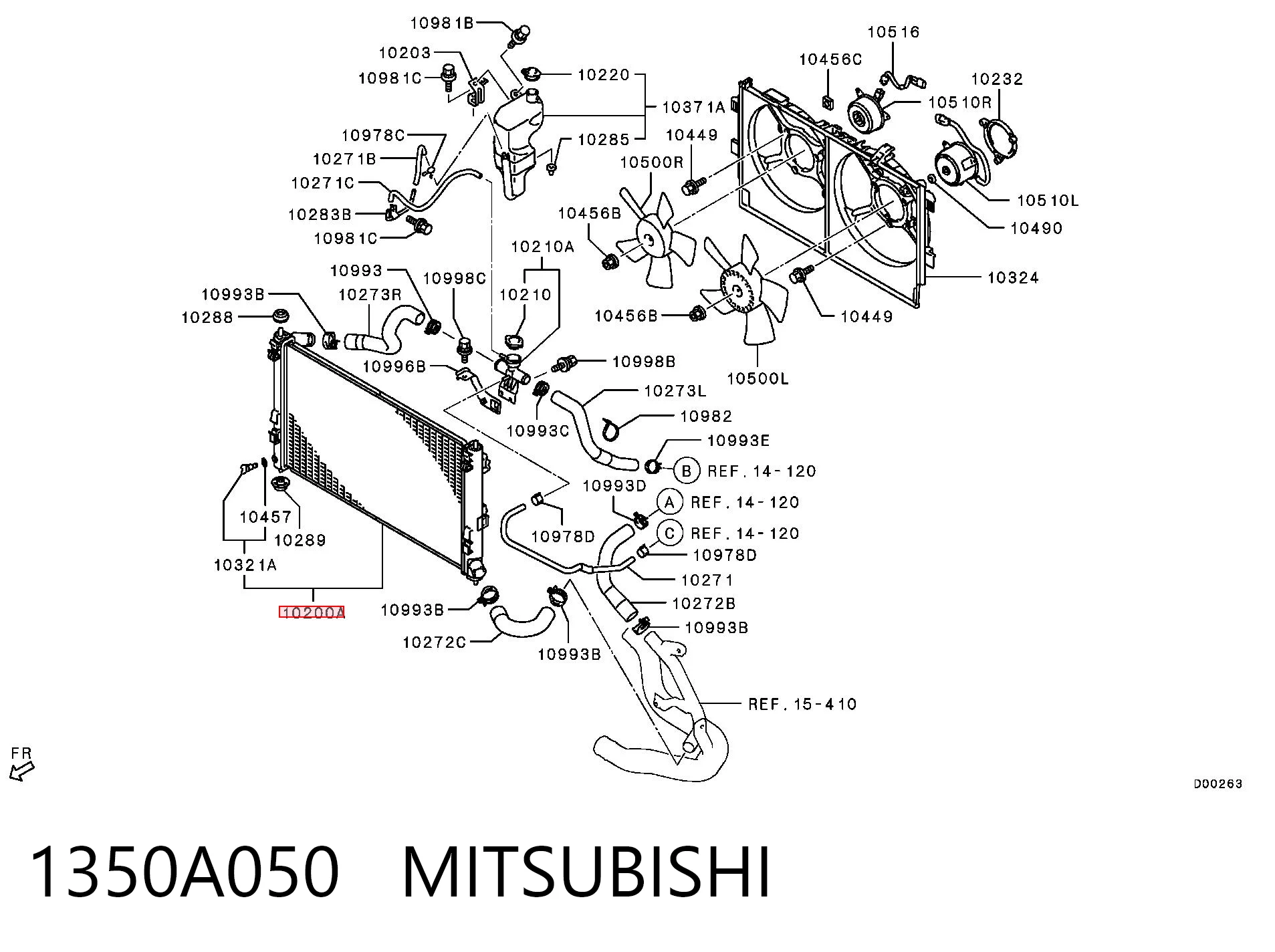 1350A050 Mitsubishi Радиатор основной