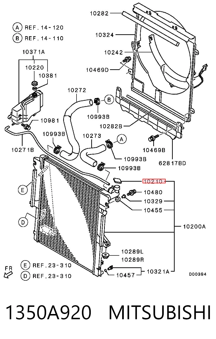 1350A920 Mitsubishi Крышка бачка радиатора