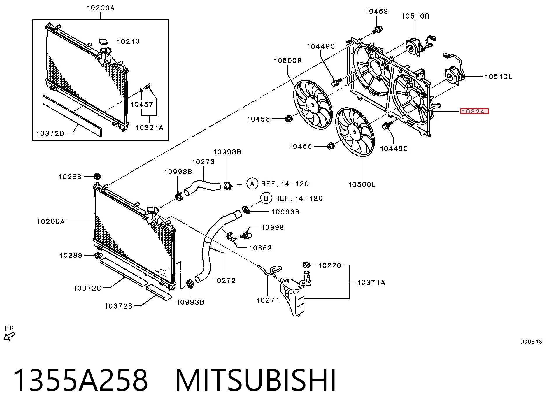1355A258 Mitsubishi Рамка вентилятора