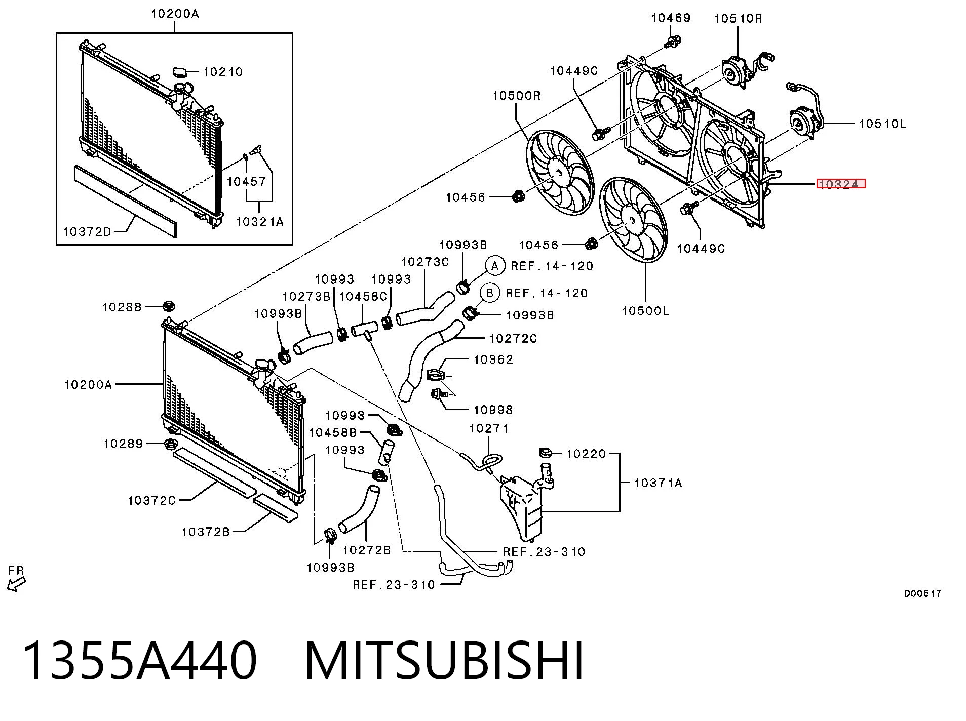 1355A440 Mitsubishi Рамка вентилятора