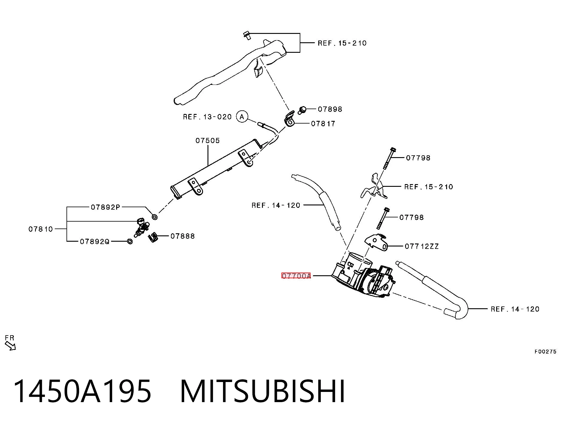 1450A195 Mitsubishi Дроссельная заслонка