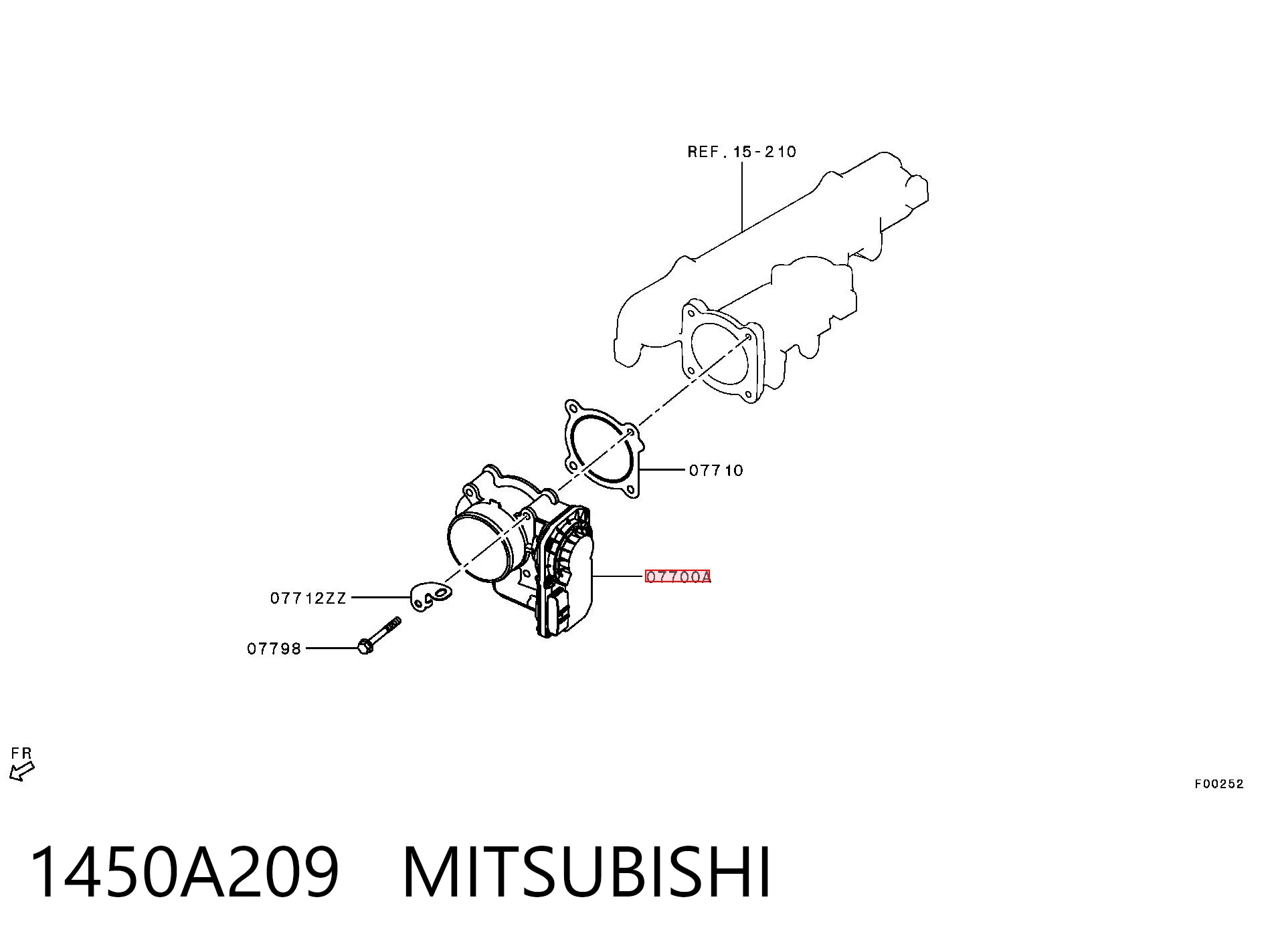 1450A209 Mitsubishi Дроссельная заслонка