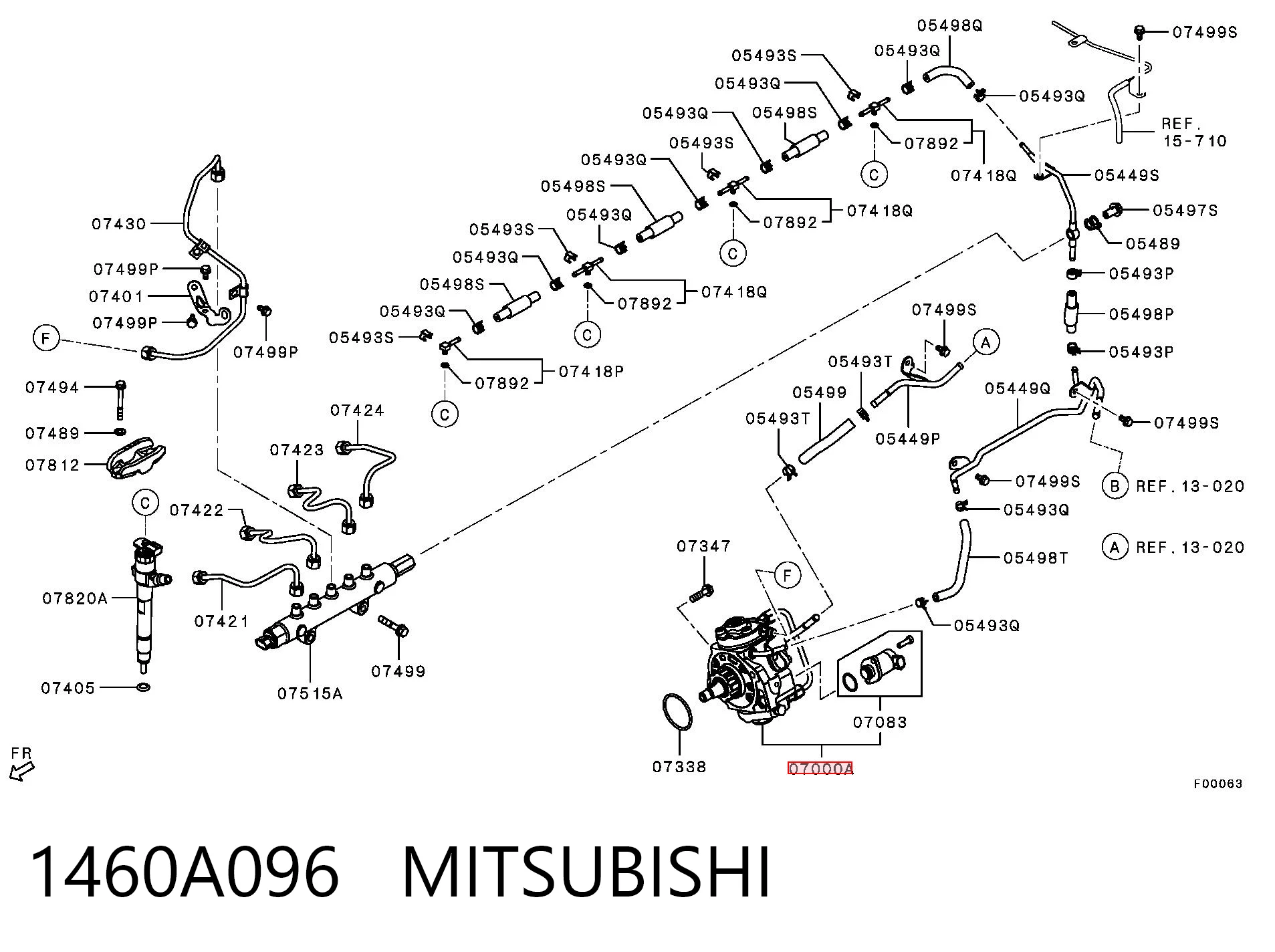 1460A096 Mitsubishi Насос топливный высокого давления (ТНВД)