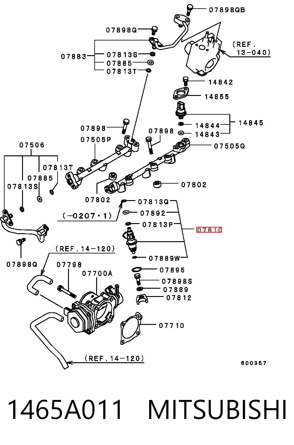 1465A011 Mitsubishi Топливные форсунки